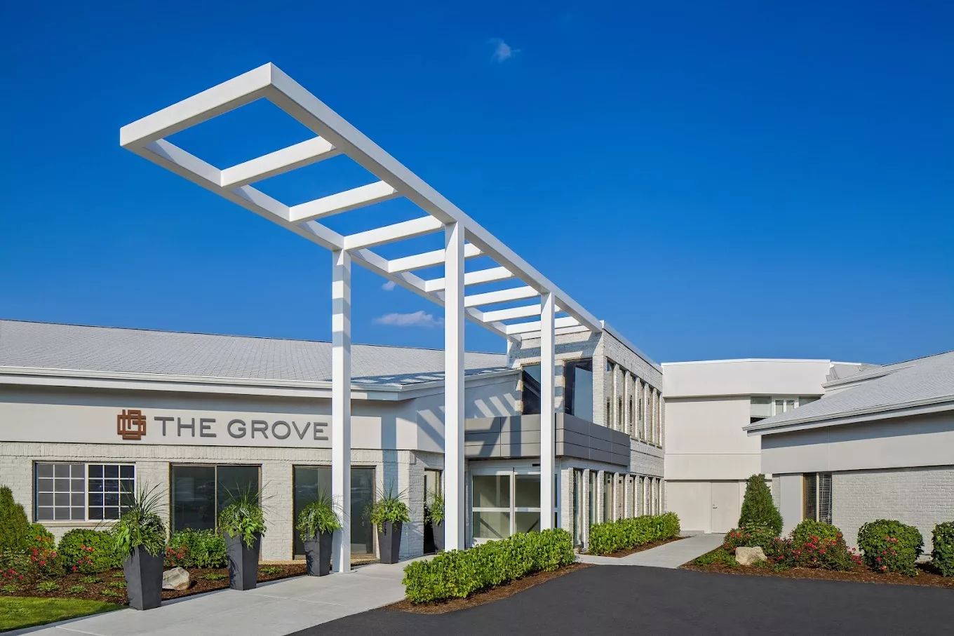 Exterior view of The Grove facility entrance