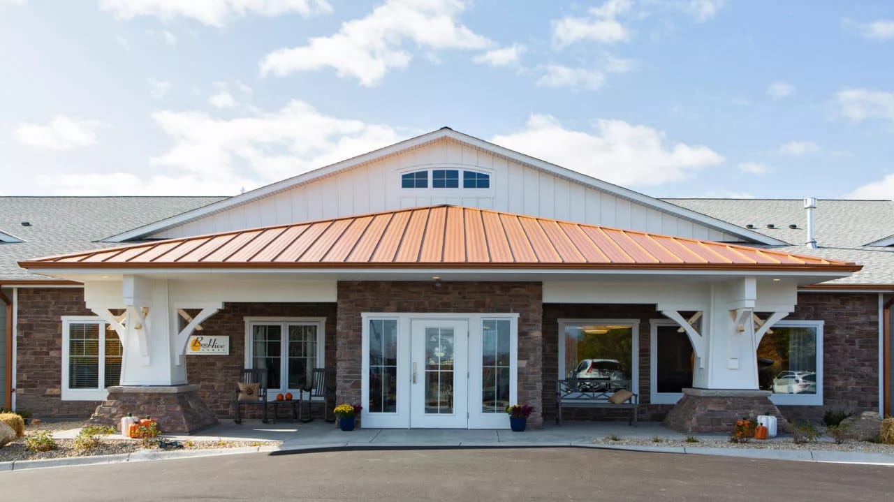 Front entrance of Beehive Senior Care facility