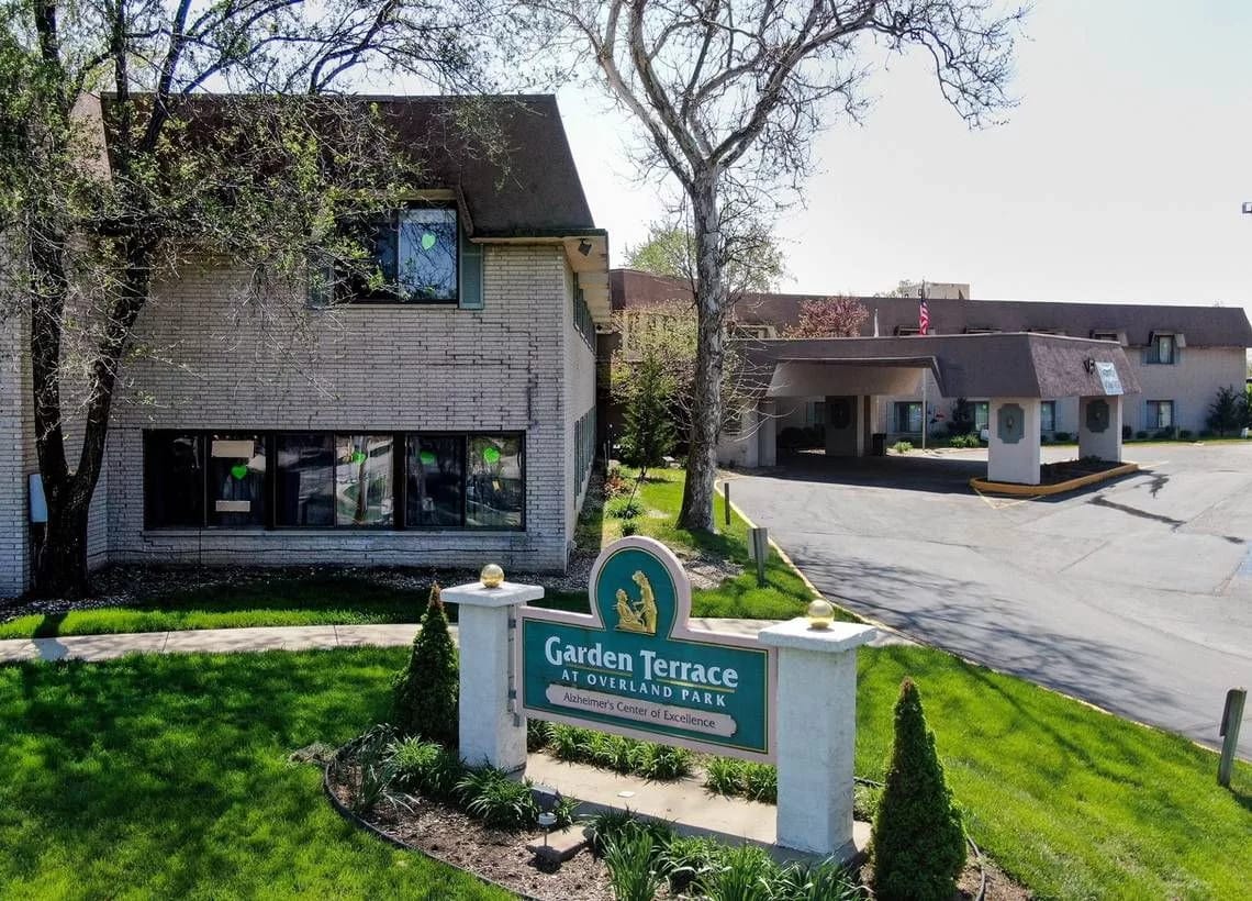 Exterior view of the Garden Terrace facility sign and building