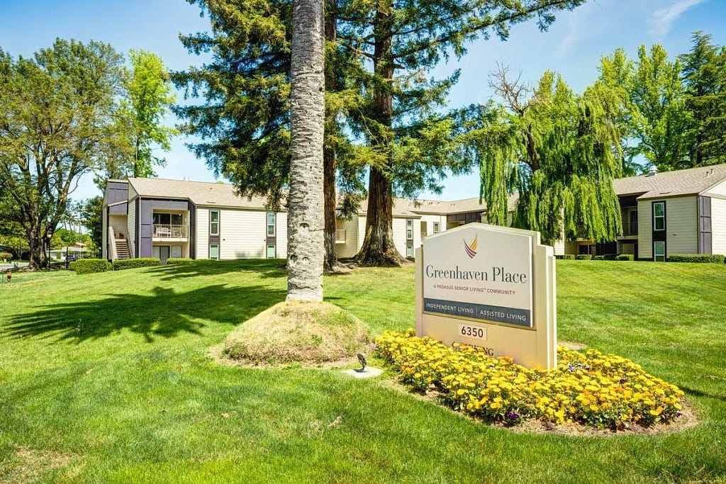 Front view of Greenhaven Place assisted living facility