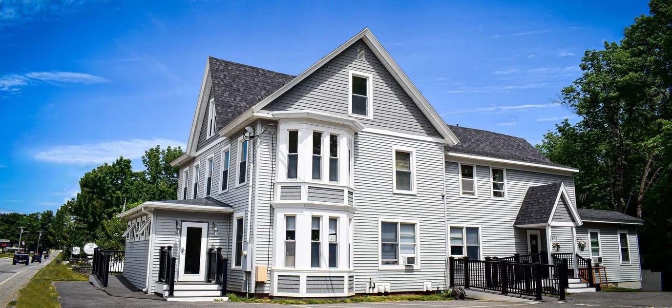 Exterior view of a senior living facility building