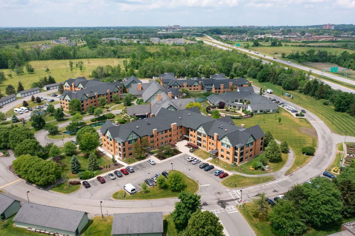 Aerial view of the Jewish Home of Rochester facility