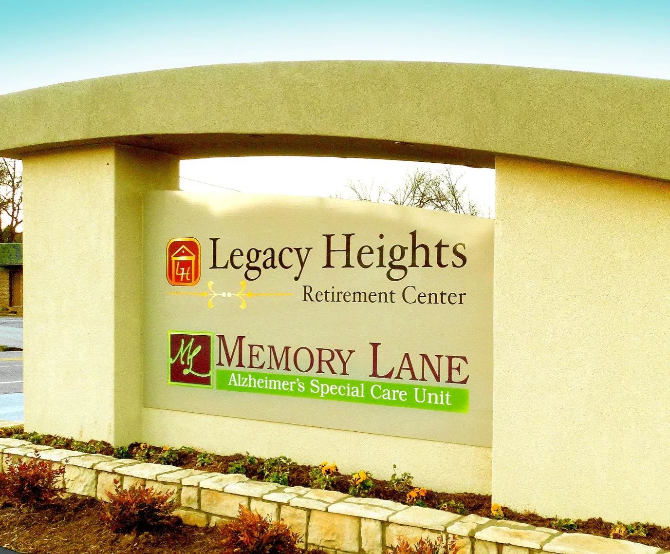 Facility sign with name and specialty unit
