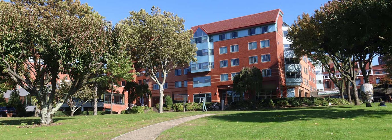 Exterior view of the Riverspring Assisted Living facility