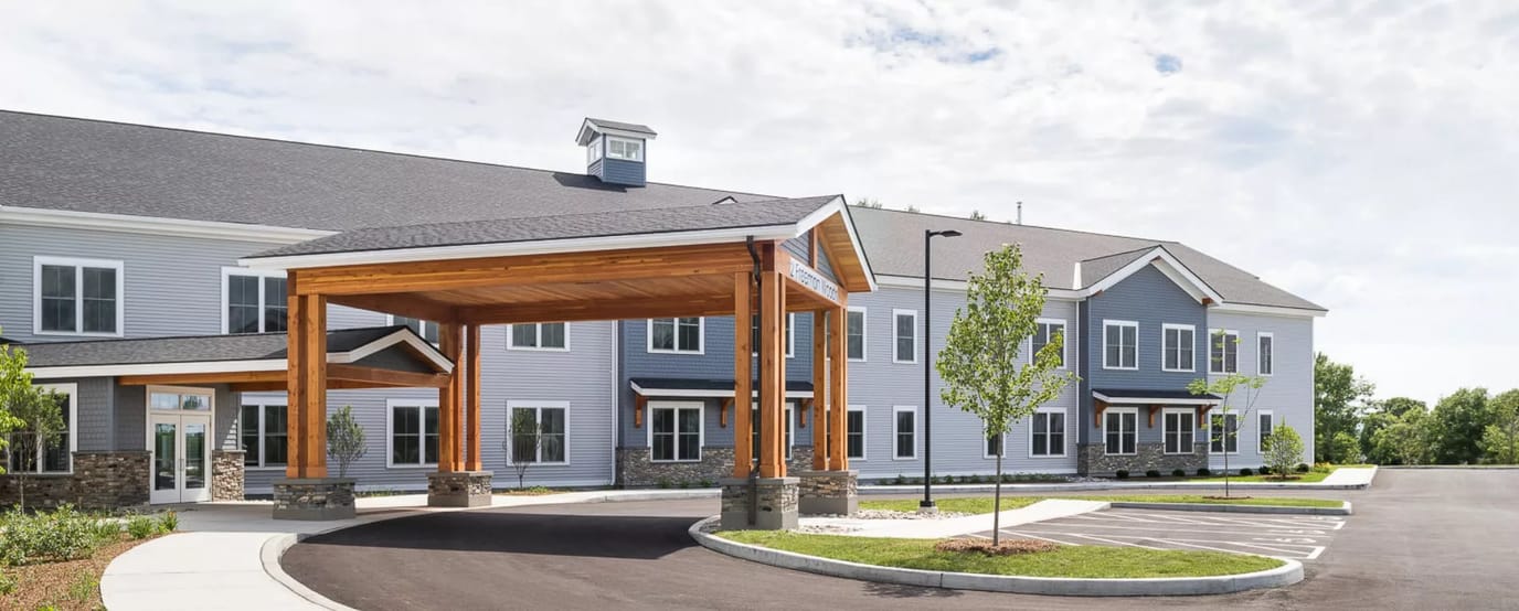 Exterior view of Maple Ridge Lodge Assisted Living entrance
