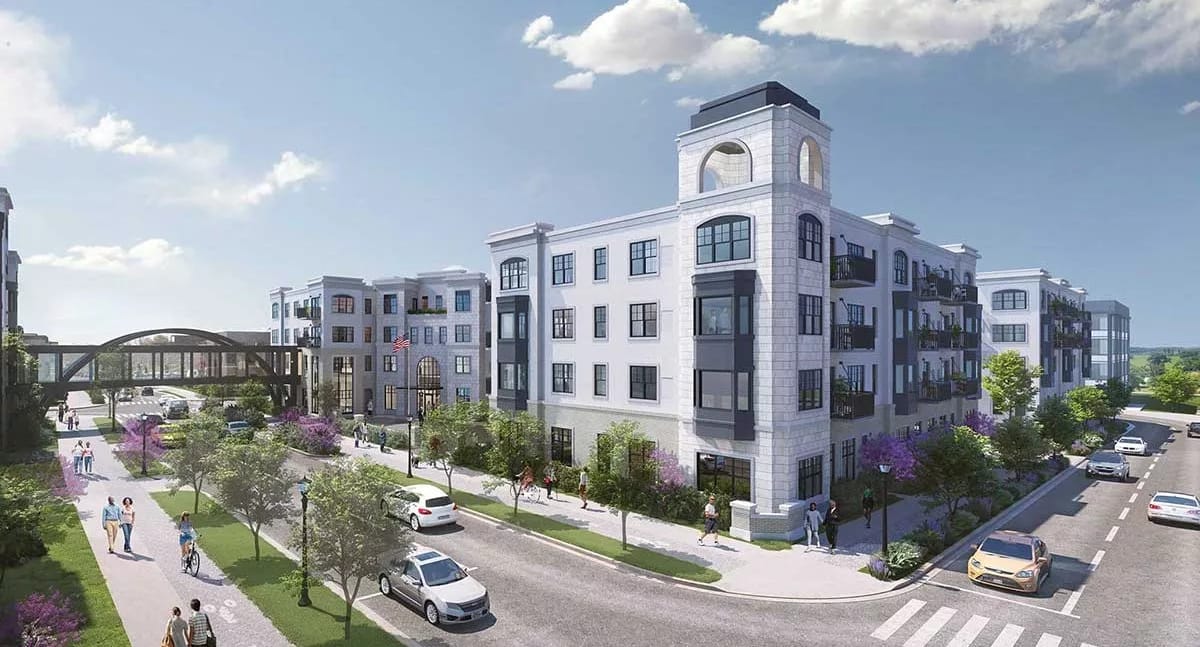 An exterior view of the Marvella senior living facility