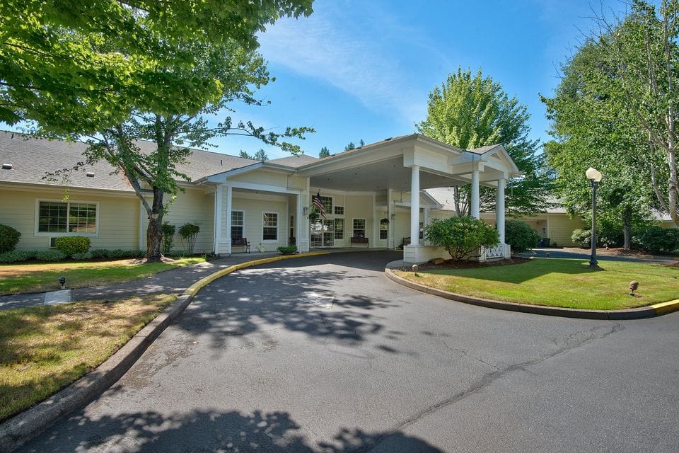 Exterior view of Meadow Creek Village Assisted Living entrance