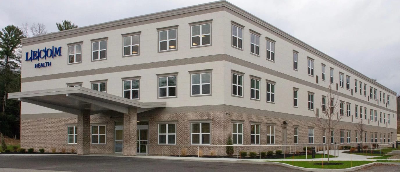 Exterior view of a healthcare facility building
