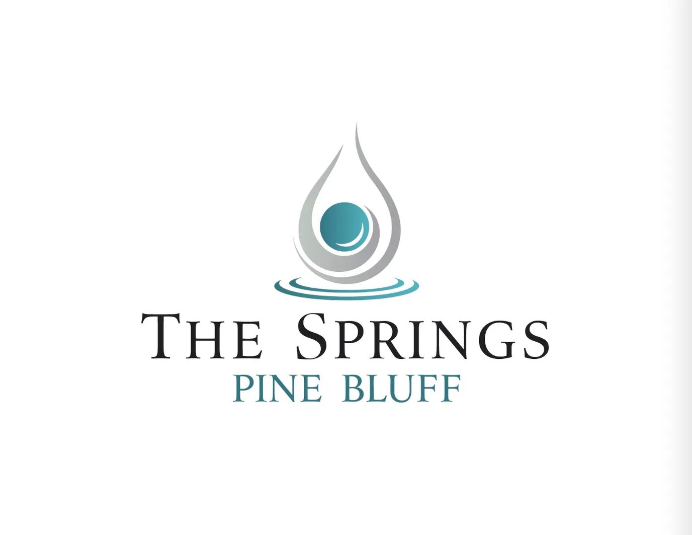 The logo of The Springs of Pine Bluff featuring a stylized droplet.