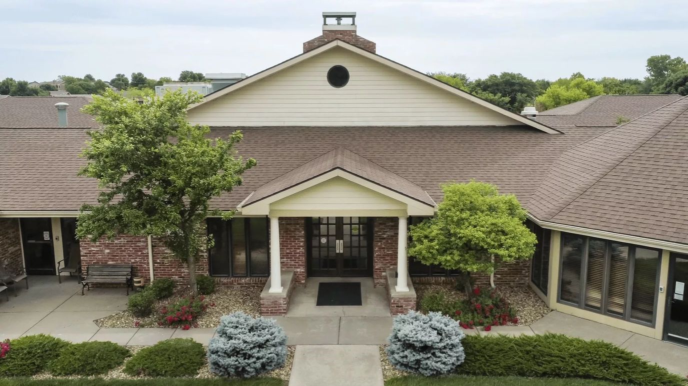 Exterior view of the Rolling Hills Retirement Community entrance