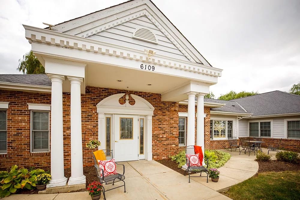 Front entrance of a senior living facility