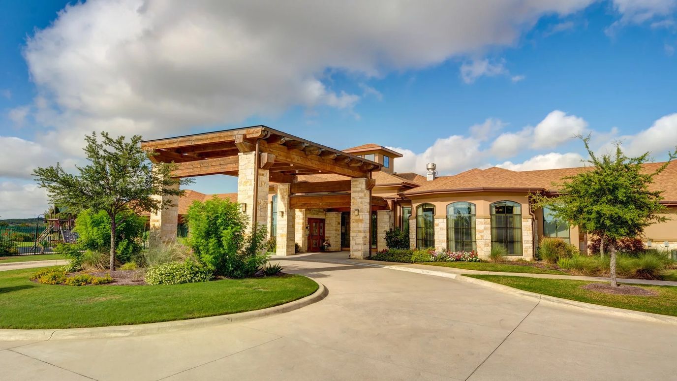 Exterior view of The Auberge at Bee Cave entrance