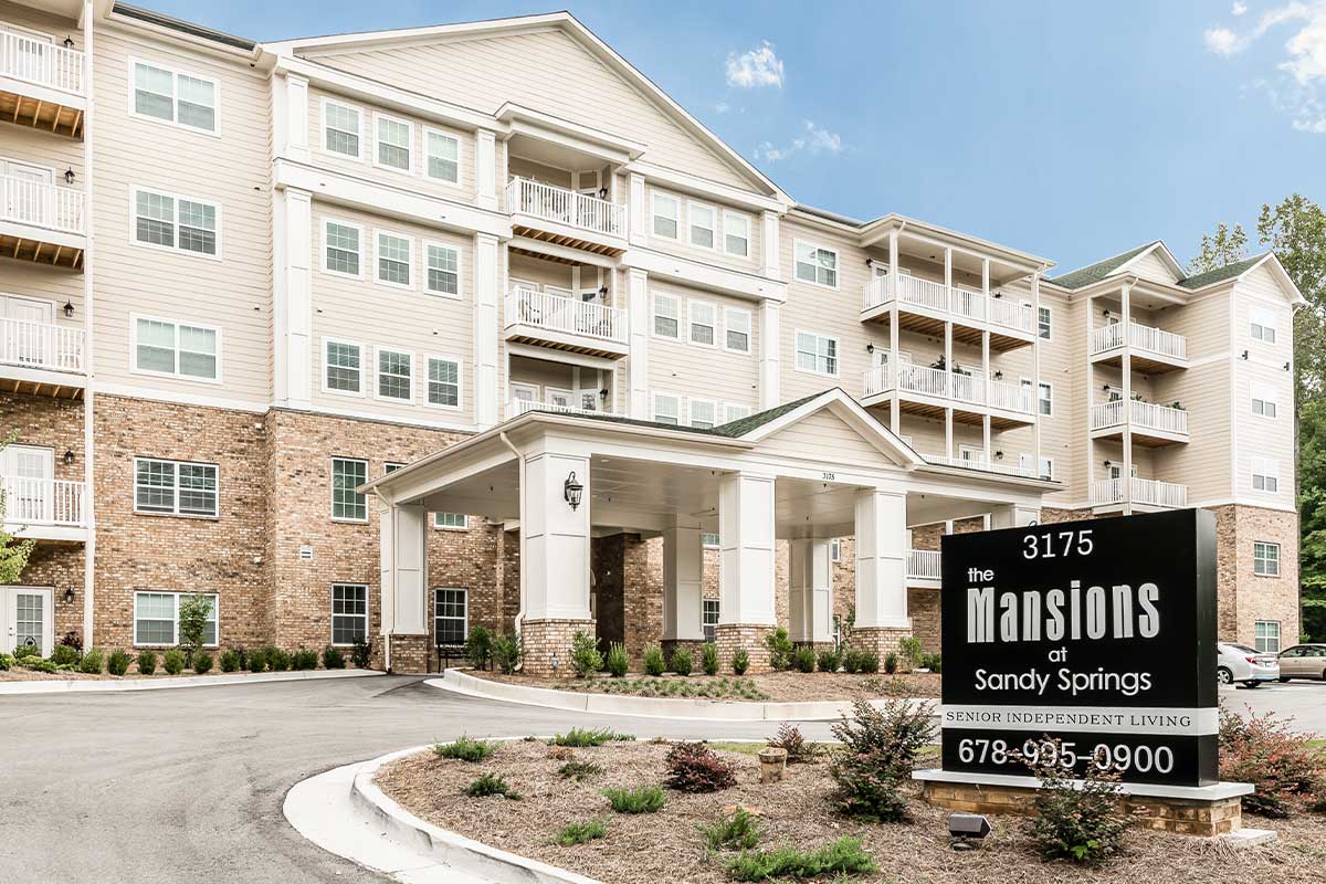 Exterior view of The Mansions at Sandy Springs