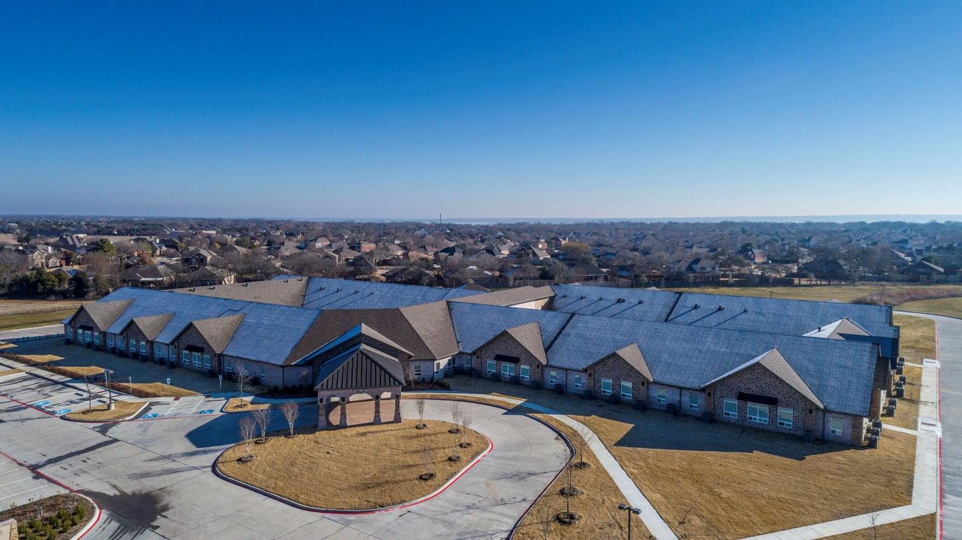 Aerial view of The Oaks at Liberty Grove facility