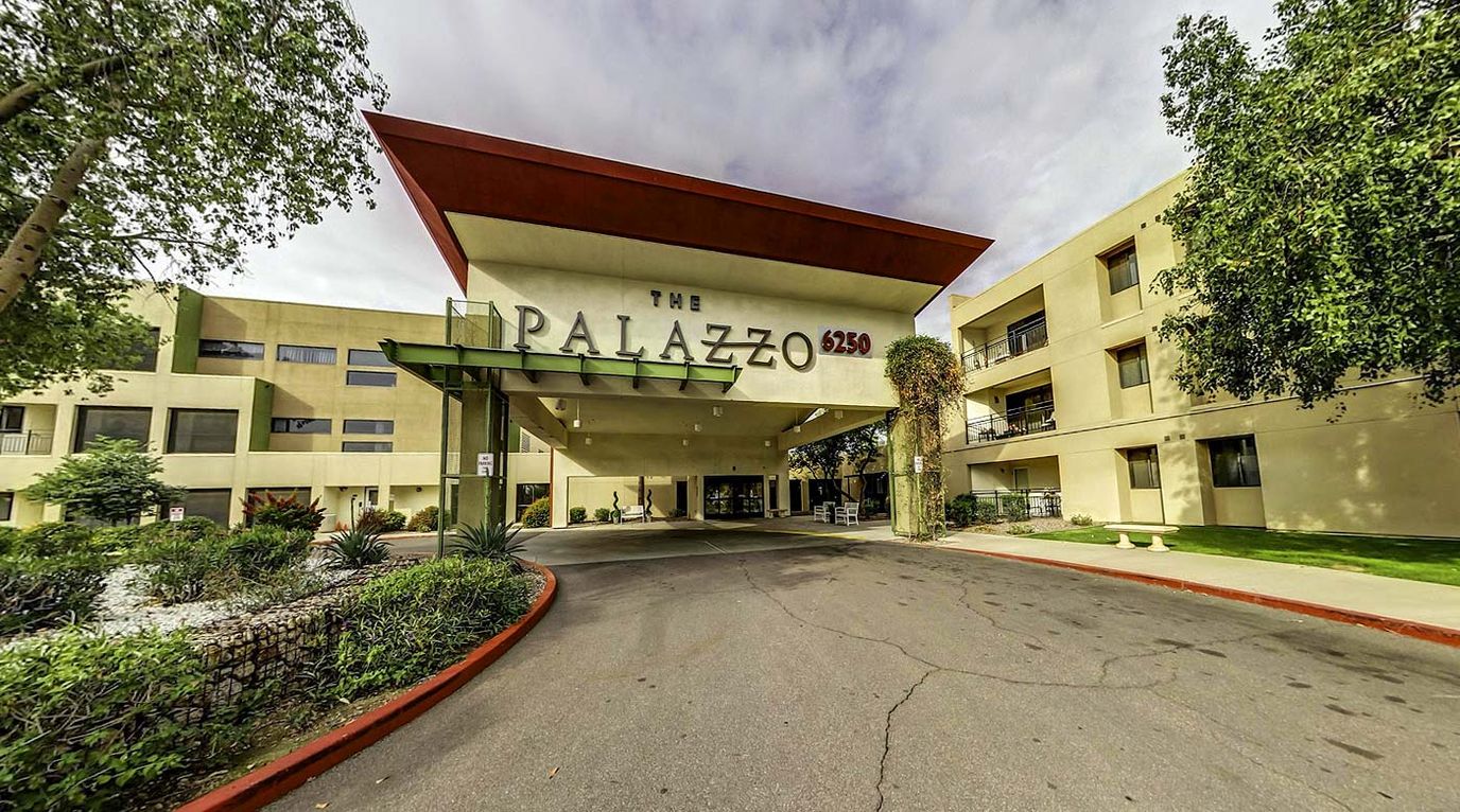 Exterior view of The Palazzo facility entrance