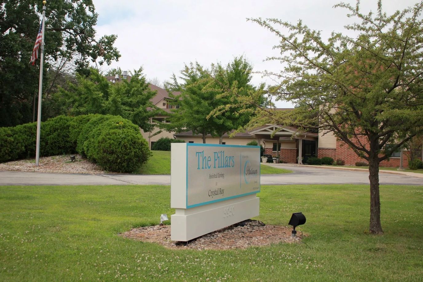 Exterior view of The Pillars at Crystal Bay facility