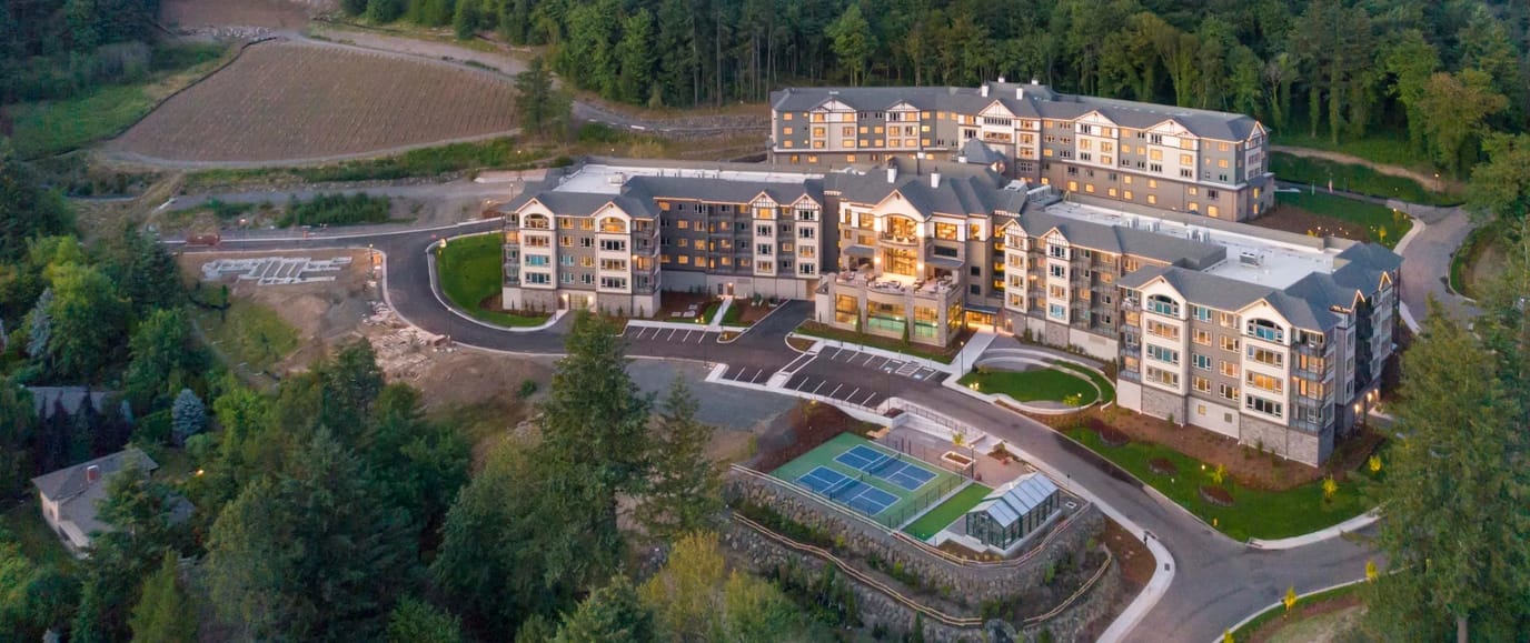 Aerial view of Touchmark in the West Hills facility