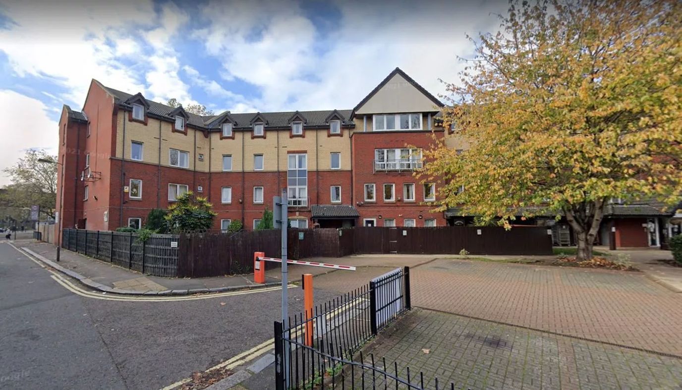 Exterior view of Tower Bridge Care Home during autumn