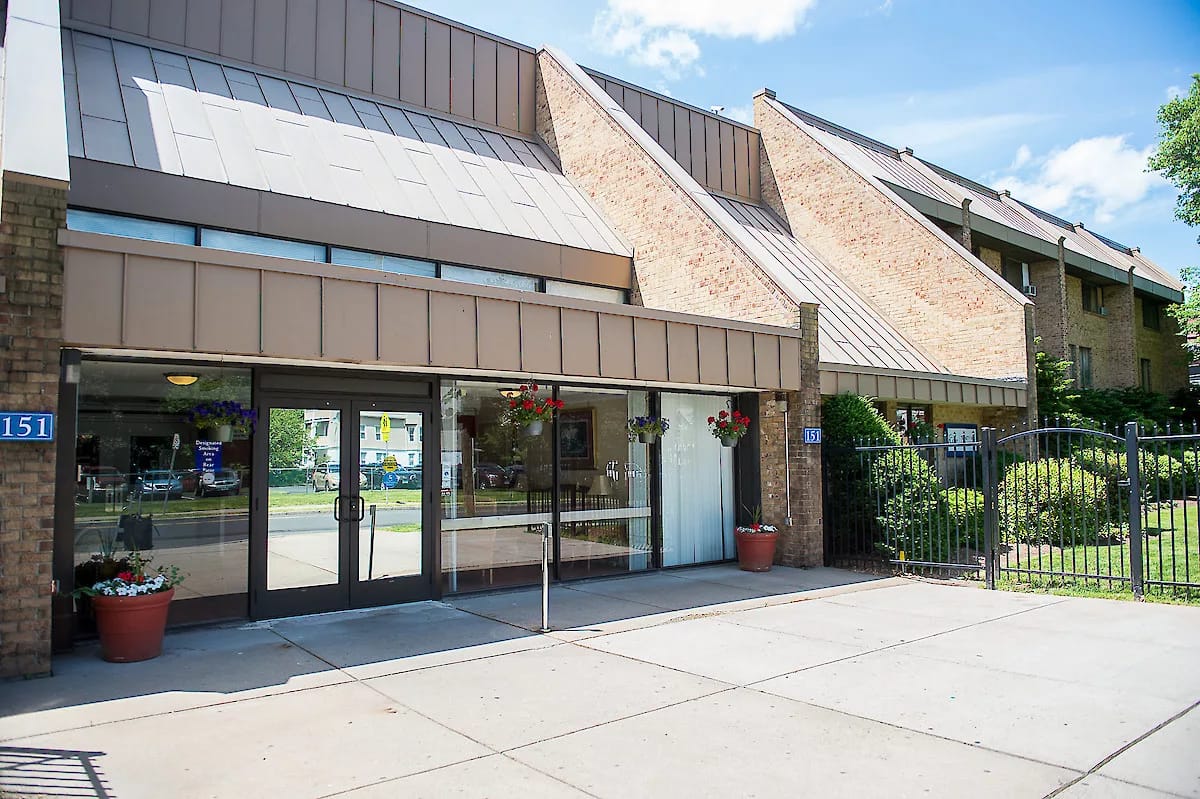 Exterior view of Trinity Hill Care Center entrance