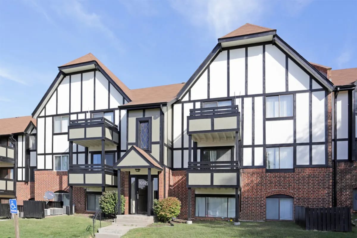 Exterior view of Tudor Heights facility building