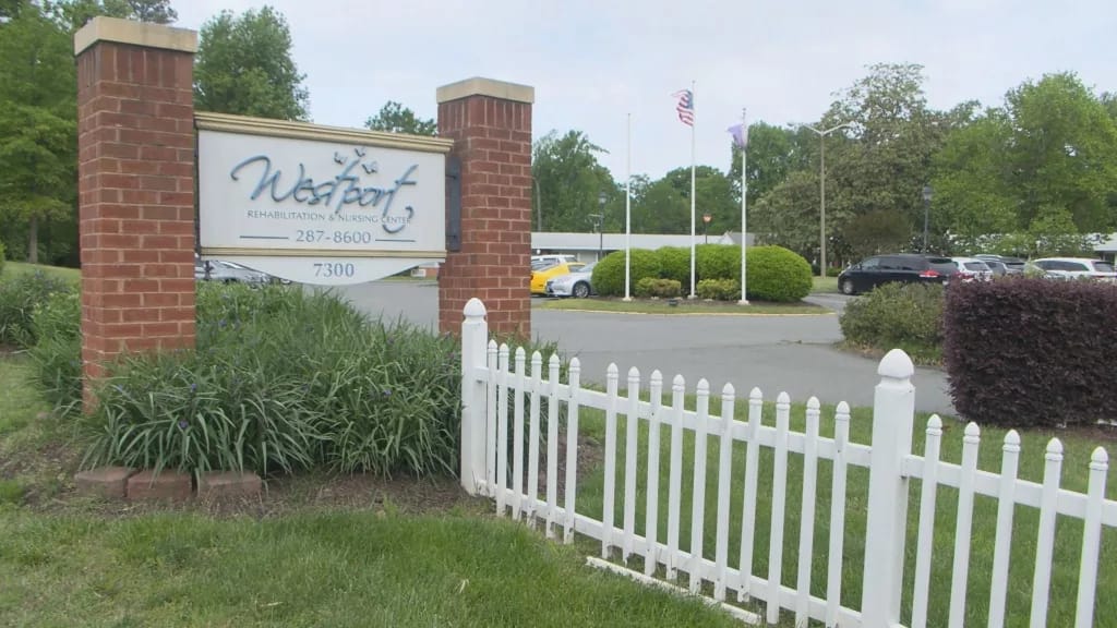 Exterior view of Westport Rehabilitation and Nursing Center sign