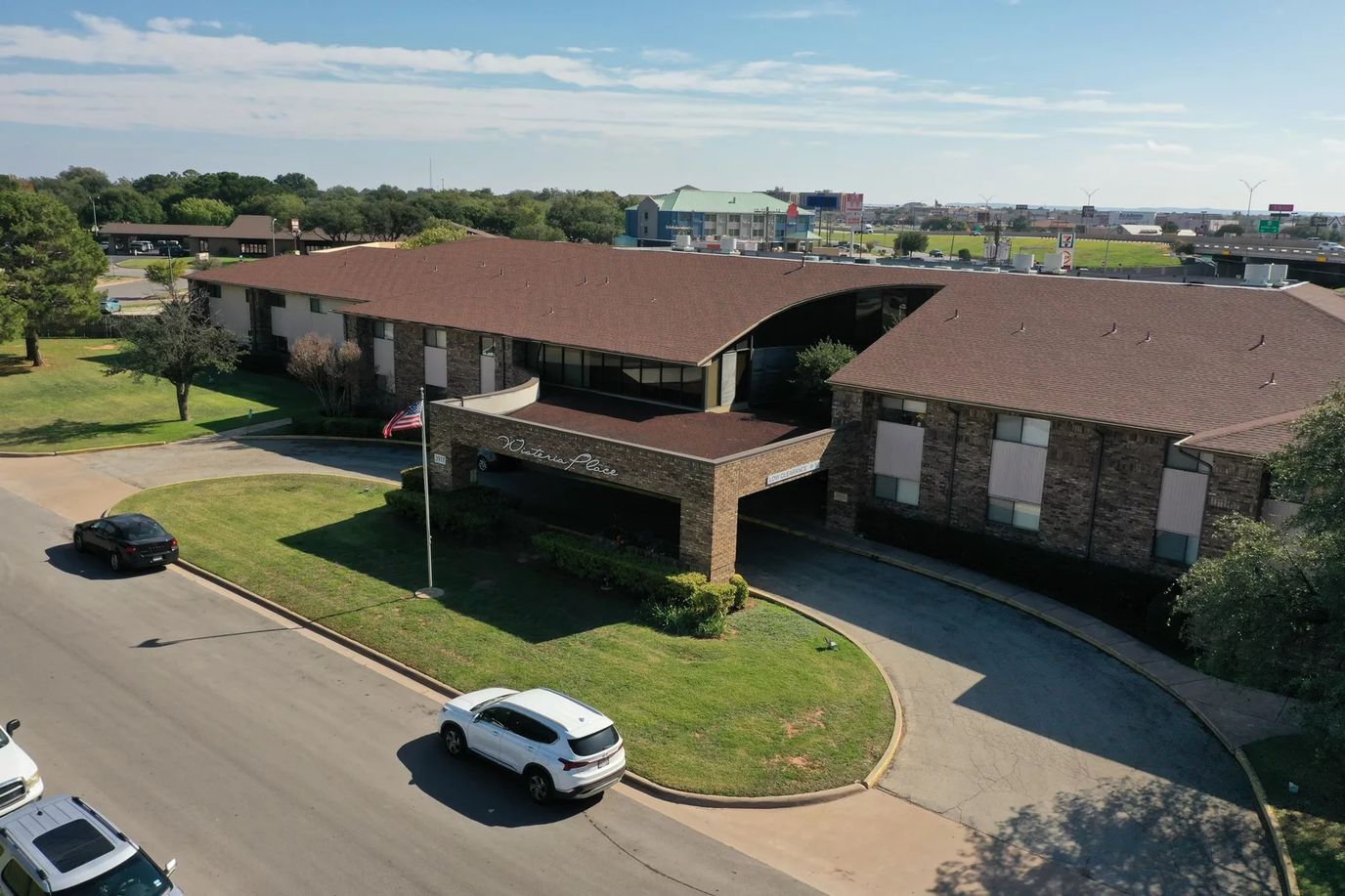 Aerial view of Wisteria Place Independent Living building