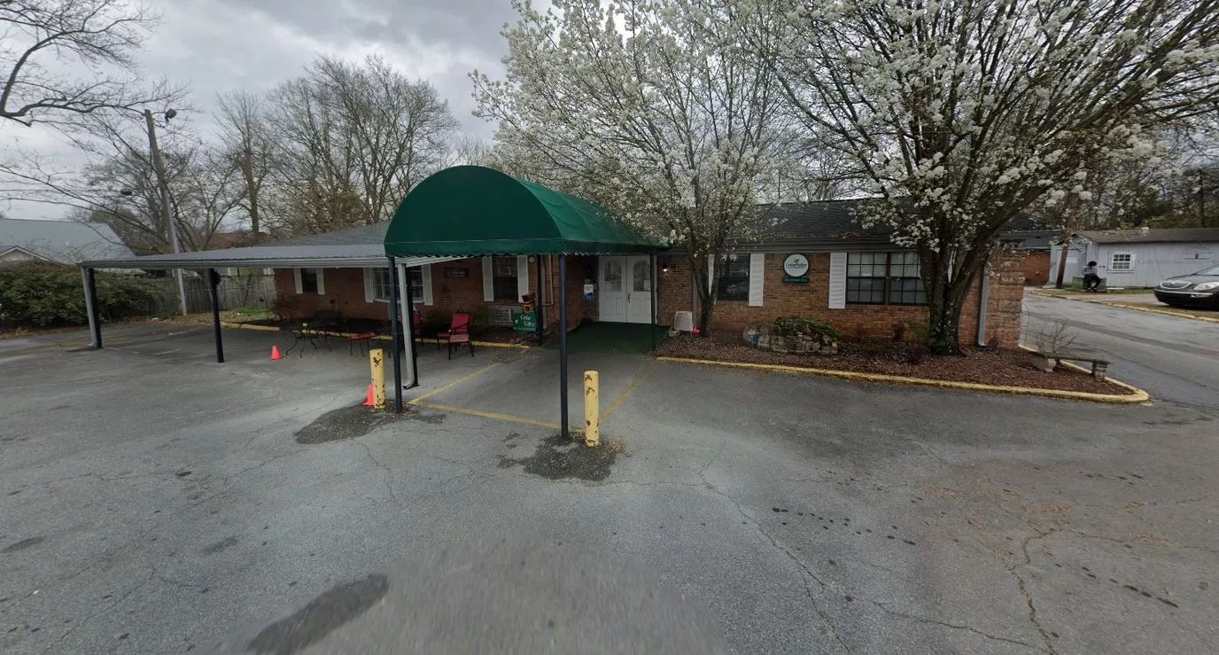 Exterior view of a nursing home facility entrance