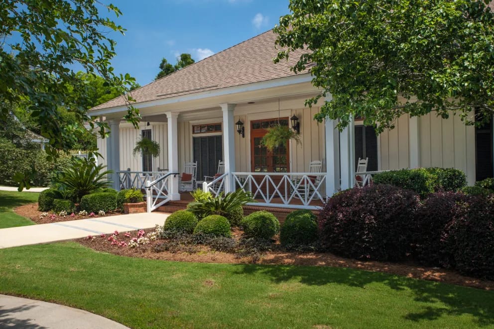 Exterior view of a charming assisted living facility