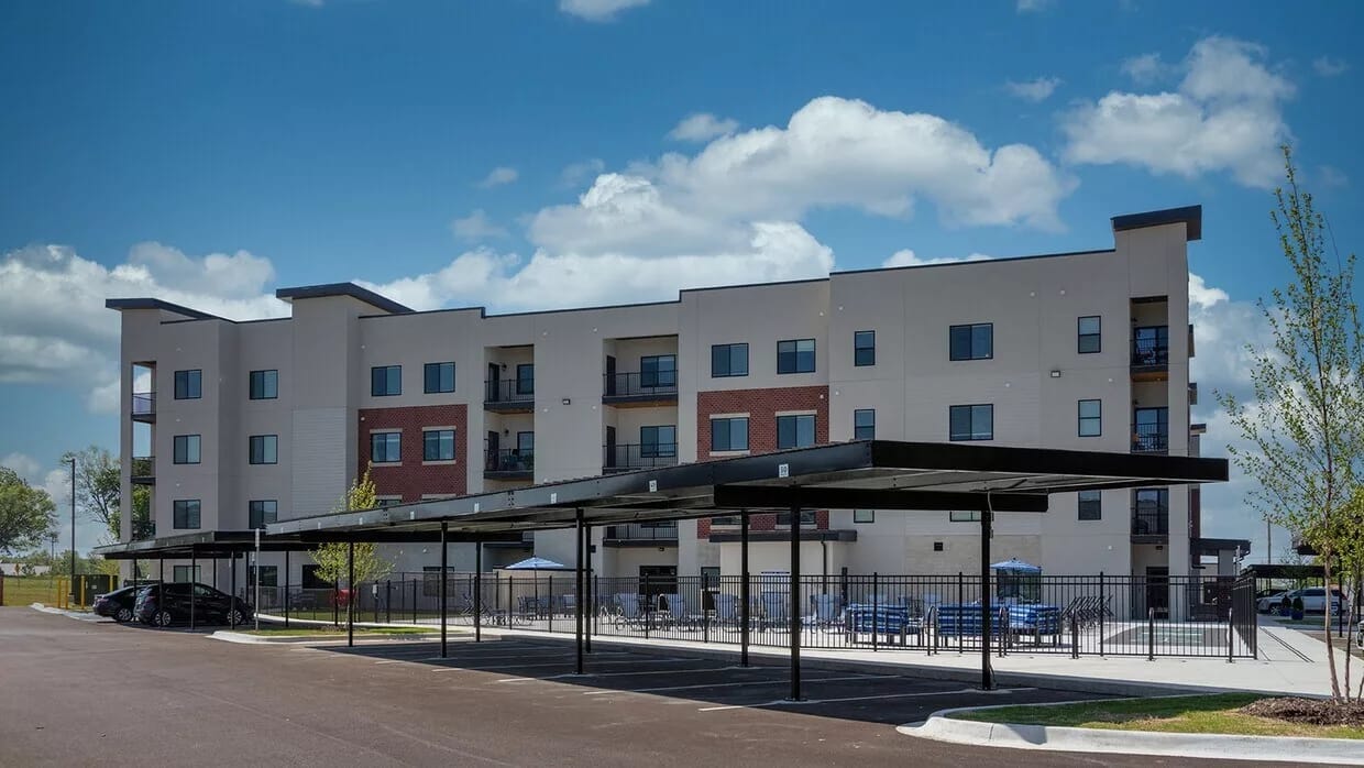 Exterior view of Promenade Commons assisted living facility