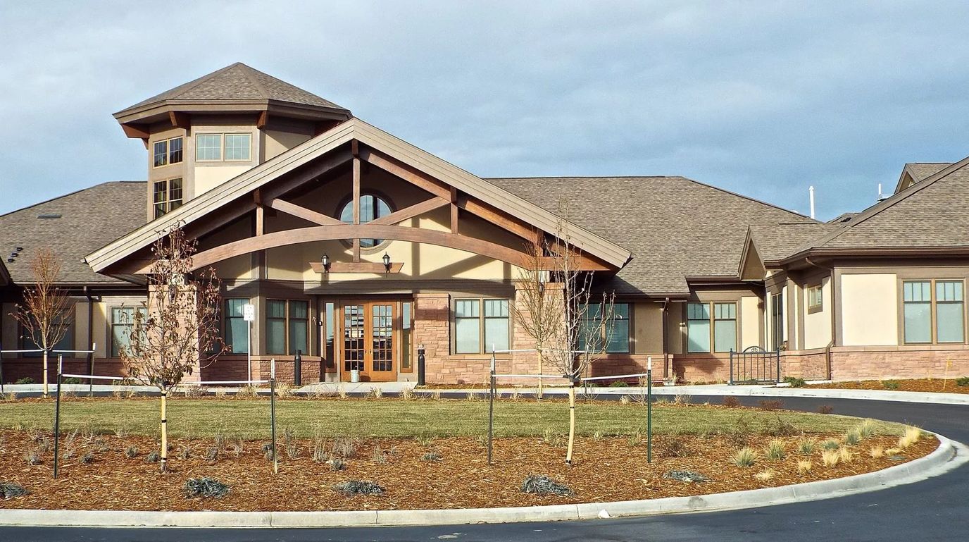 Exterior view of a senior living facility building