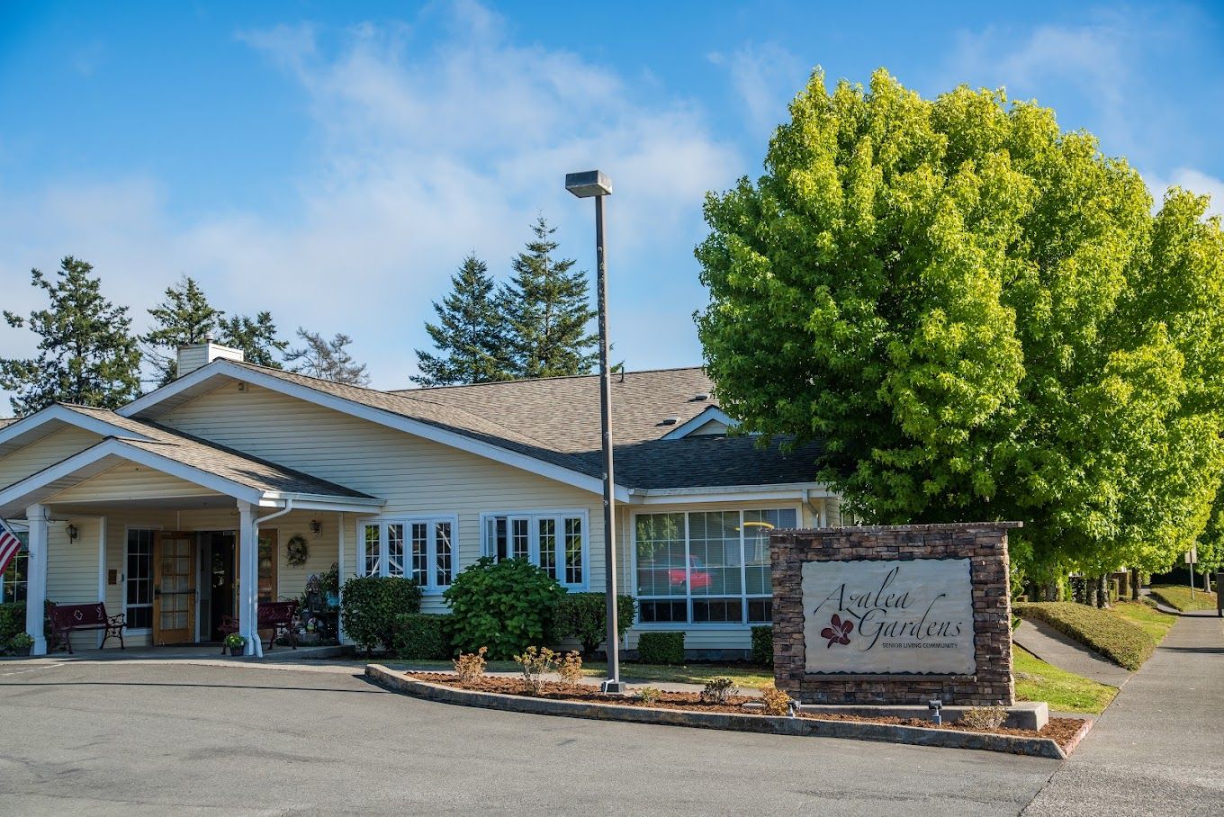 Exterior view of Azalea Gardens Senior Living facility