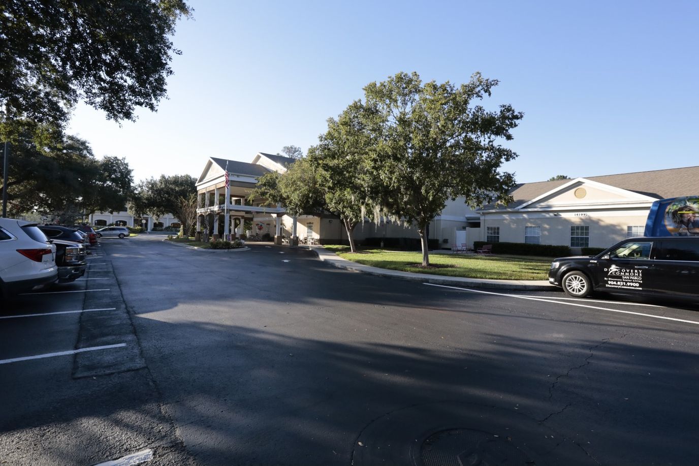 View of the building exterior and entrance area