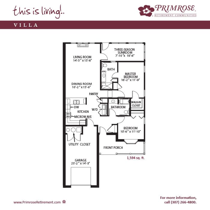 Primrose Retirement Community of Appleton, assisted living in Appleton, WI — Floor plan of a villa layout in a retirement community