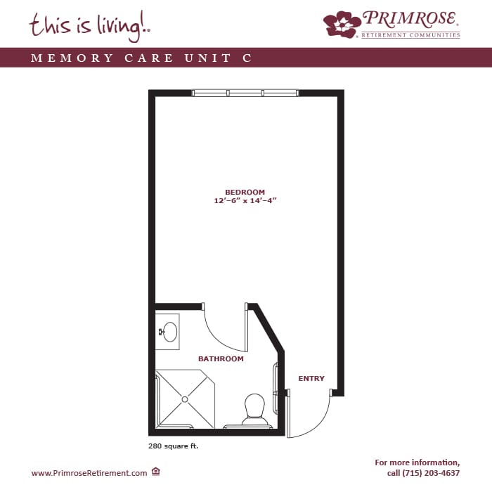 Primrose Retirement Community of Appleton, assisted living in Appleton, WI — Floor plan of a memory care unit layout