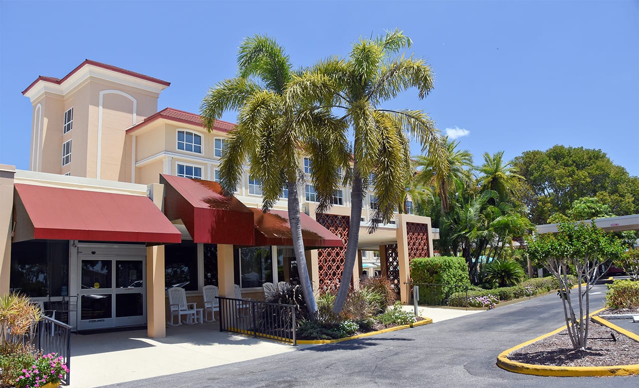 Exterior view of Westminster Manor with landscaping