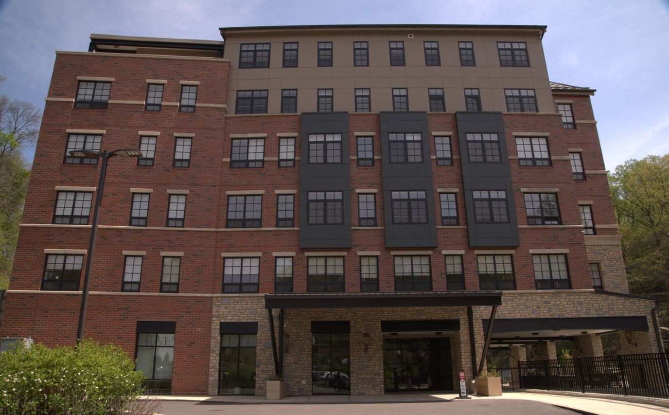 Exterior view of a senior living facility building