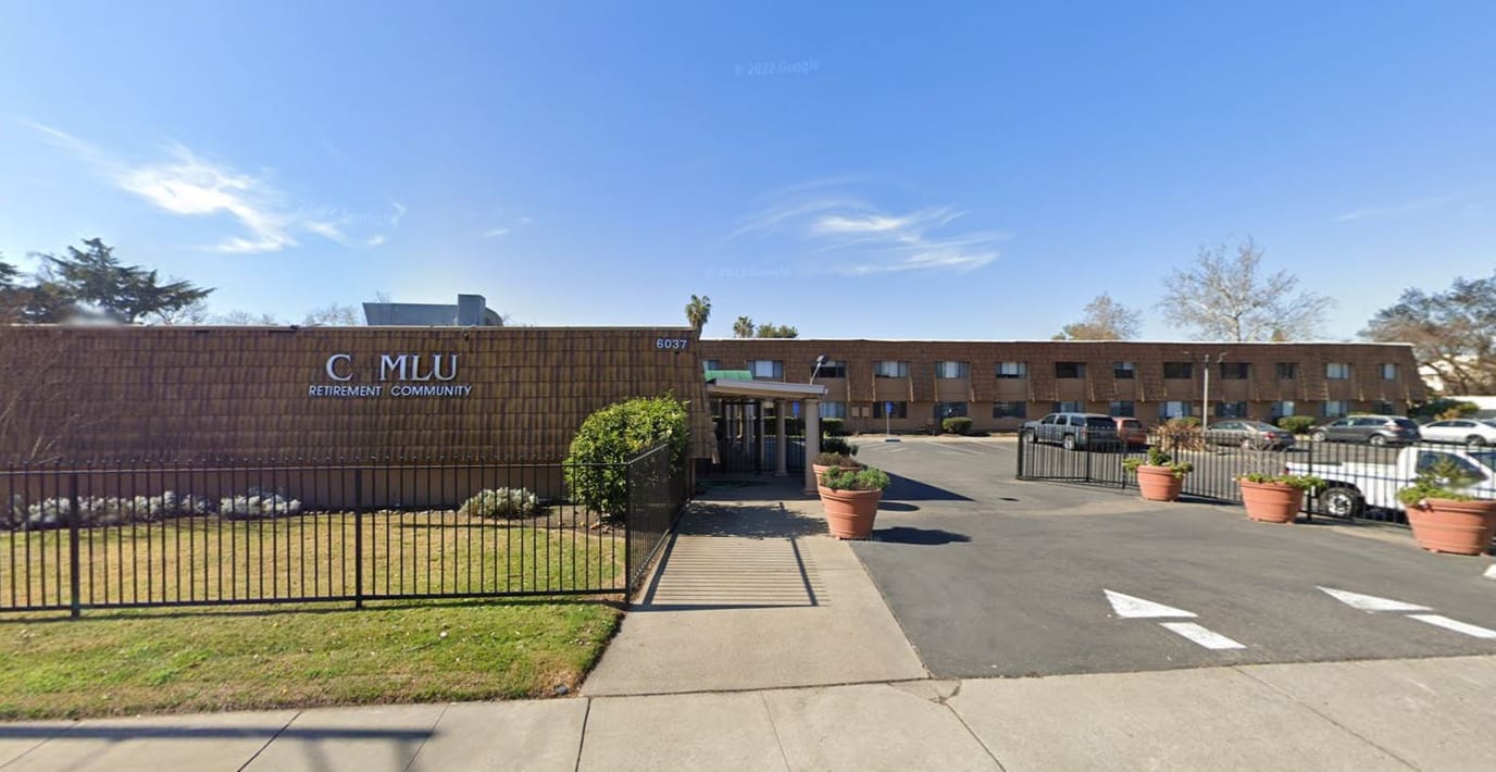 Exterior view of the assisted living facility with entrance