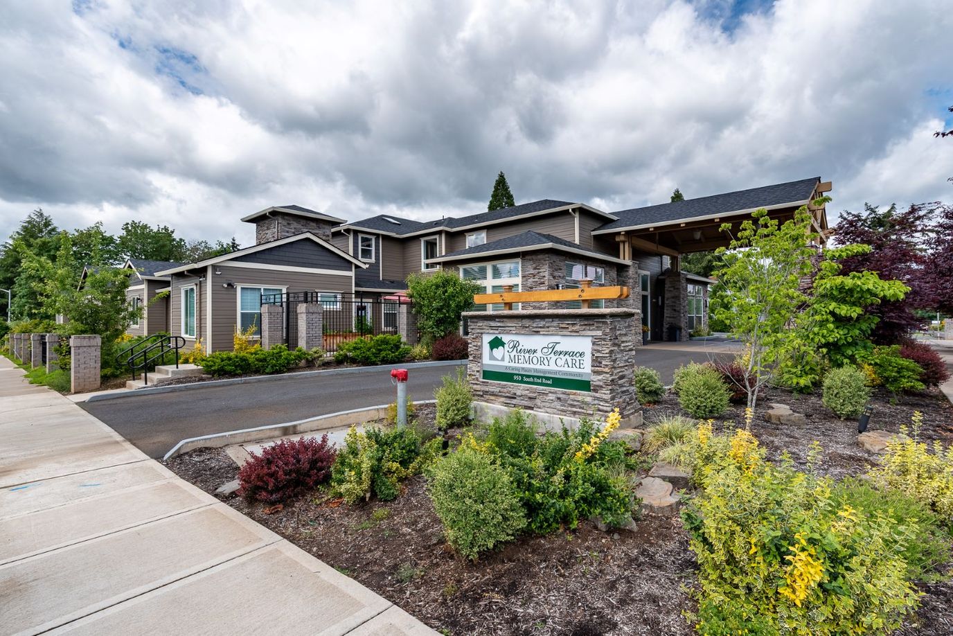 Exterior view of River Terrace Memory Care facility
