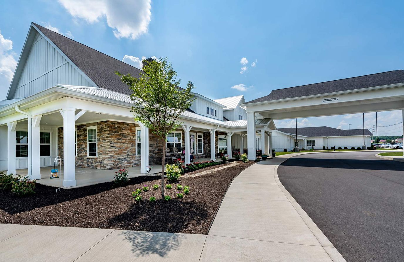 Exterior view of Sugar Fork Crossing with gardens