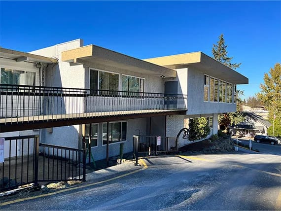 Exterior view of a senior living facility building