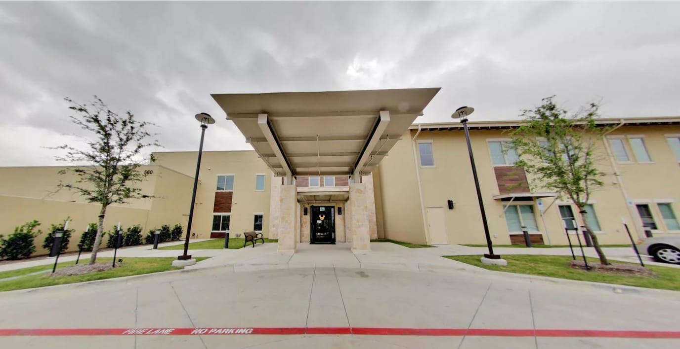 Front entrance of Blue Bonnet Memory Care facility