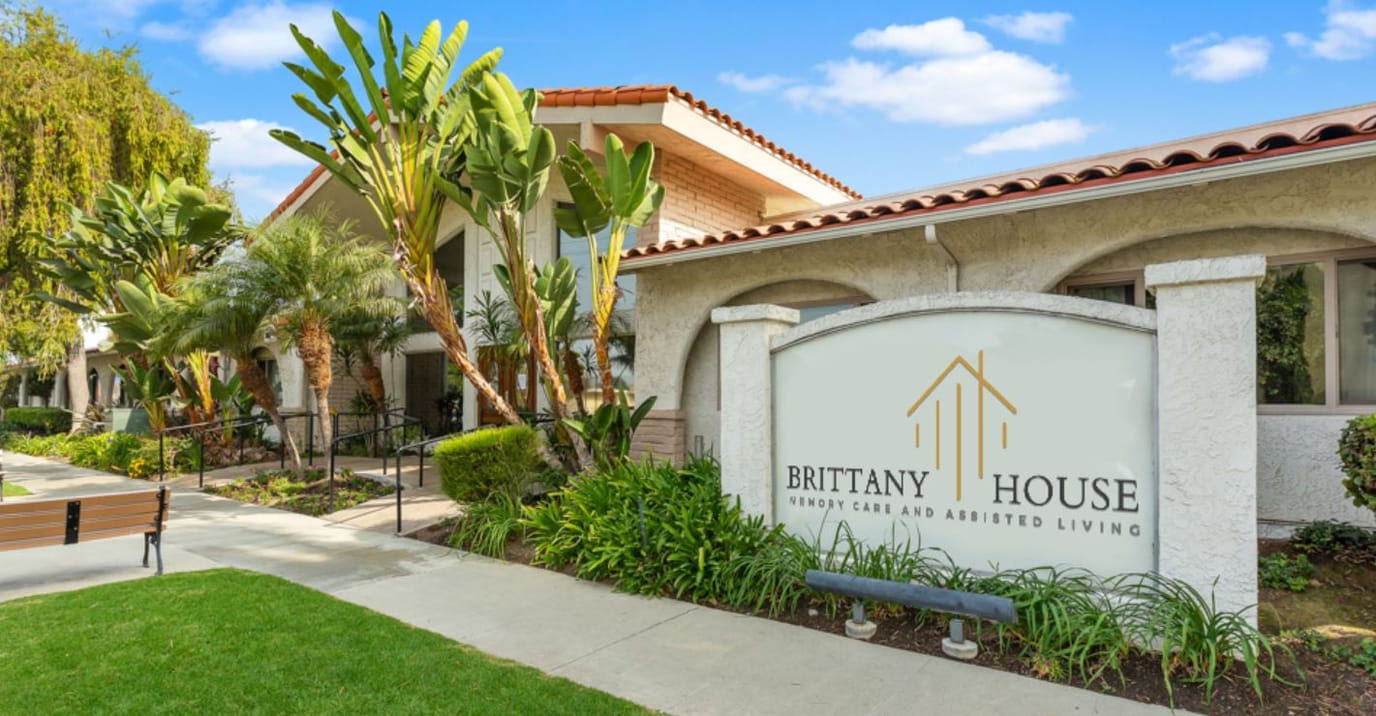 Exterior view of Brittany House with landscaping