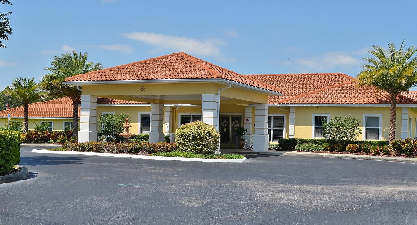 Exterior view of Cypress Creek Assisted Living facility entrance