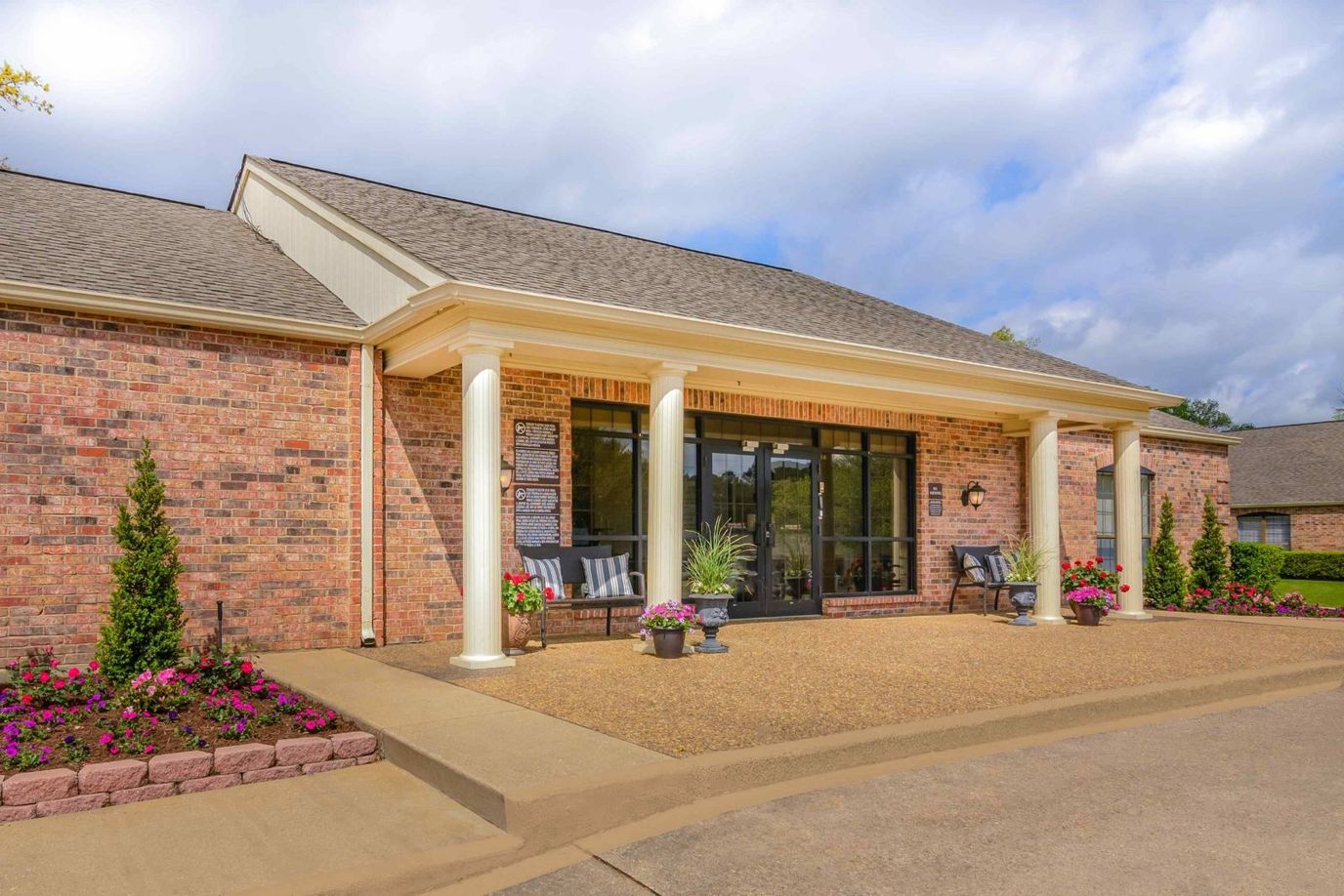 Exterior view of Longview Hill Nursing Center entrance