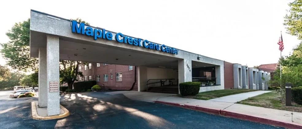 Exterior view of Maple Crest Care Center entrance