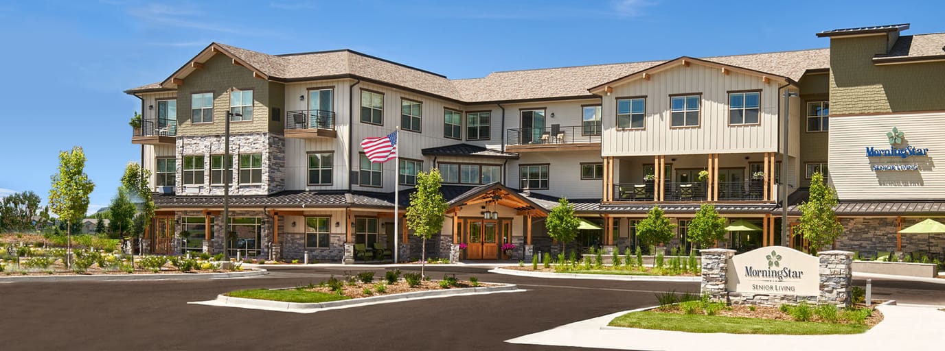 Exterior view of the MorningStar Senior Living facility