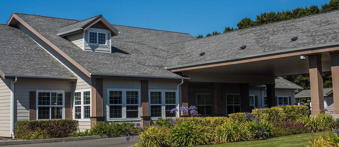 Exterior view of Shore Pines Assisted Living building