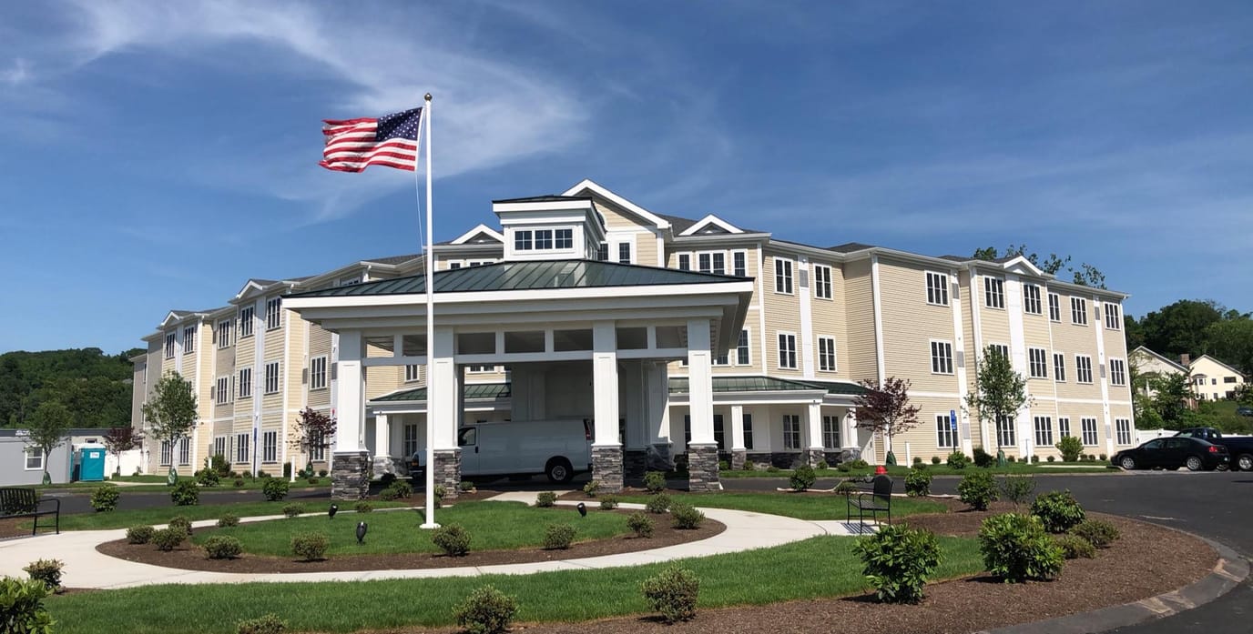 Exterior view of The Ivy at Ellington assisted living facility