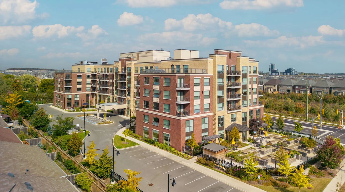 Aerial view of the VIVA Oakville Retirement Community building and grounds