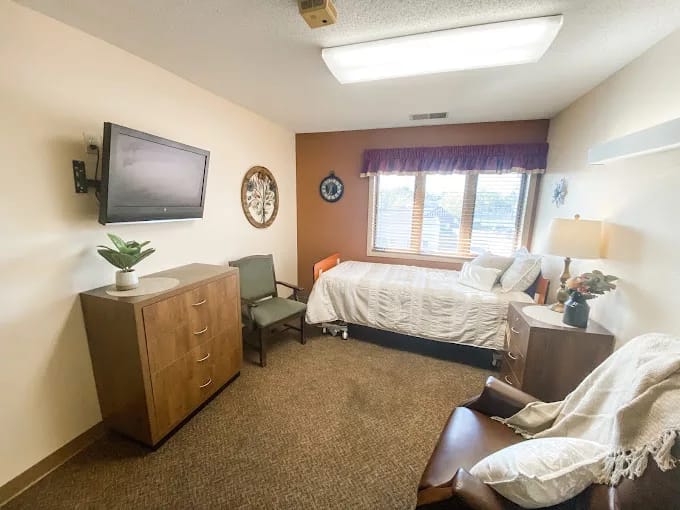 Private resident room with furniture and decor